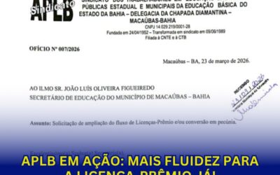 APLB EM AÇÃO: SINDICATO COBRA AGILIDADE E CUMPRIMENTO DA LEI SOBRE LICENÇA-PRÊMIO