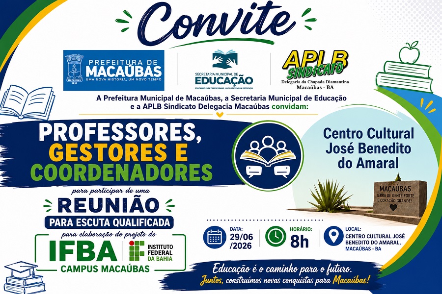 CONVITE IMPORTANTE: RUMO AO IFBA CAMPUS MACAÚBAS!