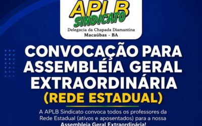 ATENÇÃO, REDE ESTADUAL! CONVOCAÇÃO PARA ASSEMBLEIA GERAL EXTRAORDINÁRIA.