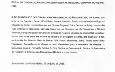 CONSELHO REGIONAL SINDICAL CHAPADA DO OESTE!